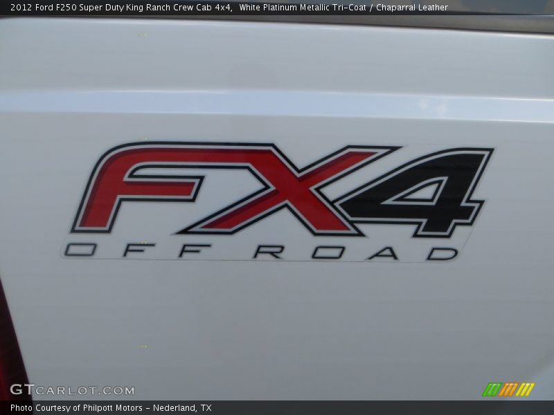 White Platinum Metallic Tri-Coat / Chaparral Leather 2012 Ford F250 Super Duty King Ranch Crew Cab 4x4