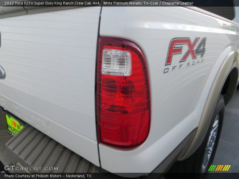 White Platinum Metallic Tri-Coat / Chaparral Leather 2012 Ford F250 Super Duty King Ranch Crew Cab 4x4