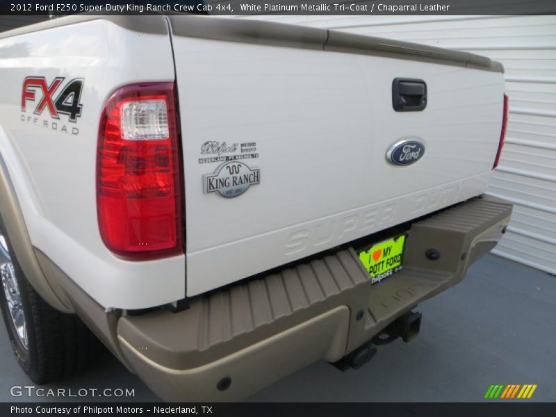 White Platinum Metallic Tri-Coat / Chaparral Leather 2012 Ford F250 Super Duty King Ranch Crew Cab 4x4