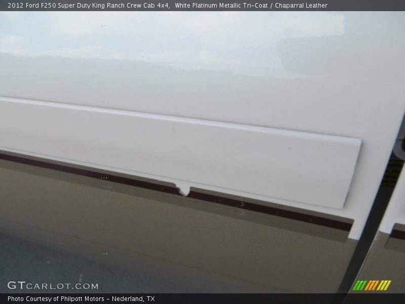 White Platinum Metallic Tri-Coat / Chaparral Leather 2012 Ford F250 Super Duty King Ranch Crew Cab 4x4