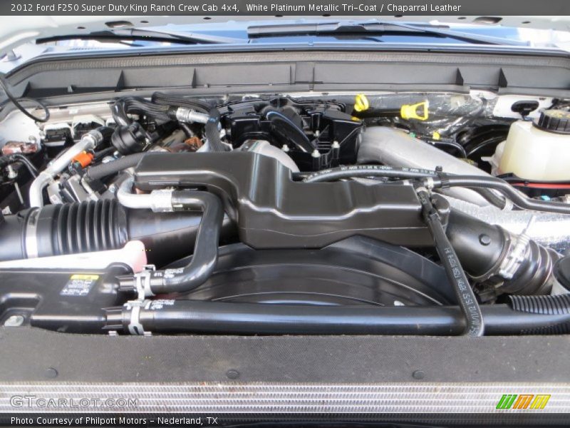 White Platinum Metallic Tri-Coat / Chaparral Leather 2012 Ford F250 Super Duty King Ranch Crew Cab 4x4