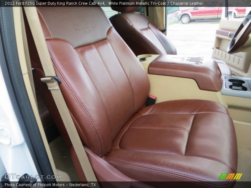 White Platinum Metallic Tri-Coat / Chaparral Leather 2012 Ford F250 Super Duty King Ranch Crew Cab 4x4