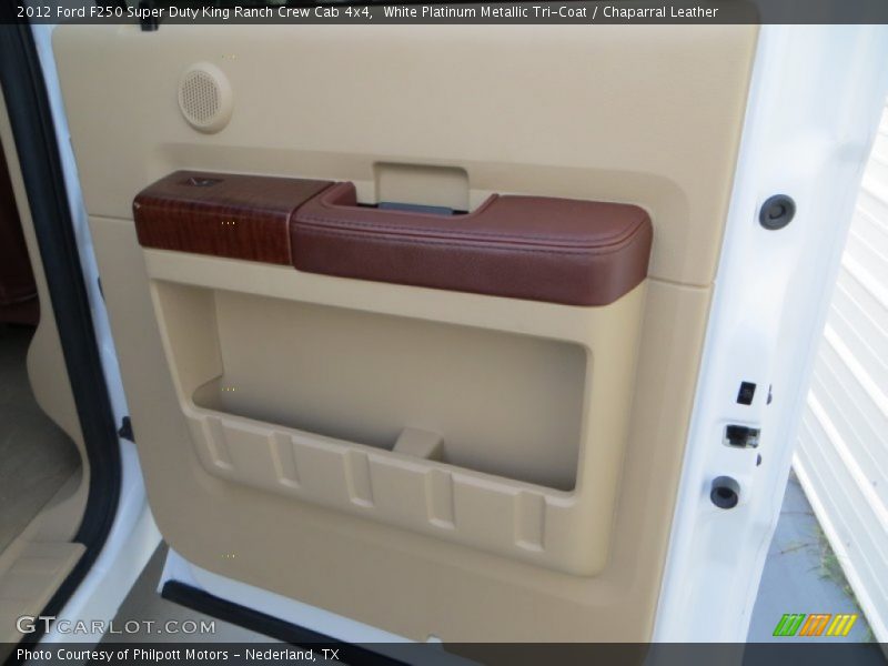 White Platinum Metallic Tri-Coat / Chaparral Leather 2012 Ford F250 Super Duty King Ranch Crew Cab 4x4