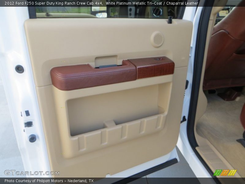 White Platinum Metallic Tri-Coat / Chaparral Leather 2012 Ford F250 Super Duty King Ranch Crew Cab 4x4