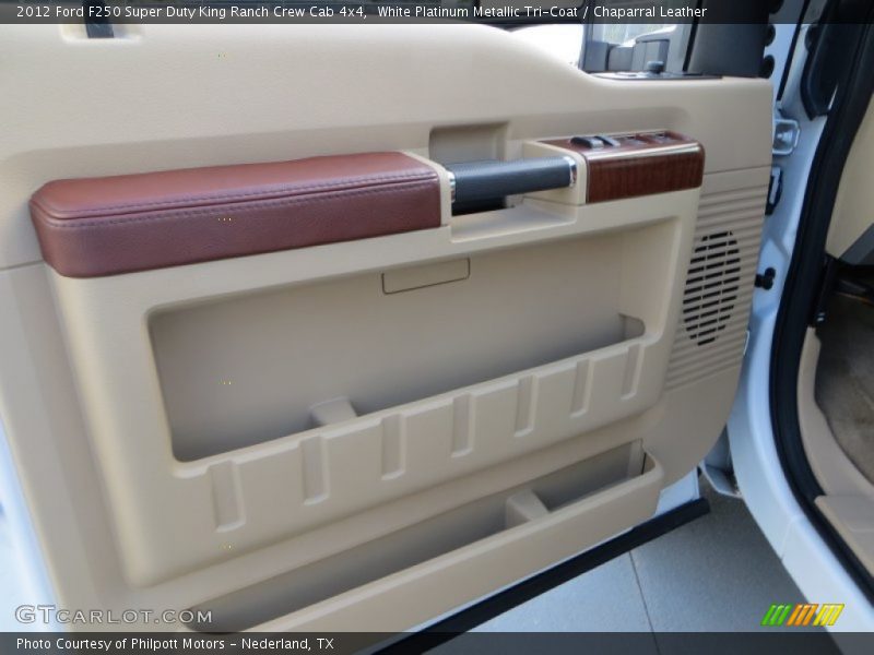 White Platinum Metallic Tri-Coat / Chaparral Leather 2012 Ford F250 Super Duty King Ranch Crew Cab 4x4