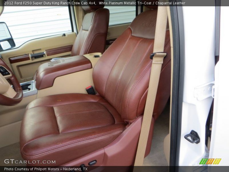 White Platinum Metallic Tri-Coat / Chaparral Leather 2012 Ford F250 Super Duty King Ranch Crew Cab 4x4