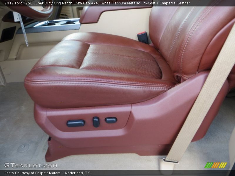 White Platinum Metallic Tri-Coat / Chaparral Leather 2012 Ford F250 Super Duty King Ranch Crew Cab 4x4