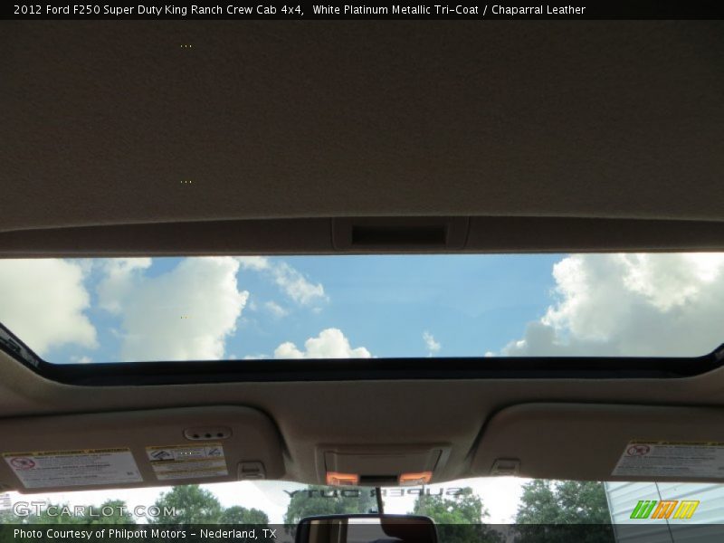 White Platinum Metallic Tri-Coat / Chaparral Leather 2012 Ford F250 Super Duty King Ranch Crew Cab 4x4