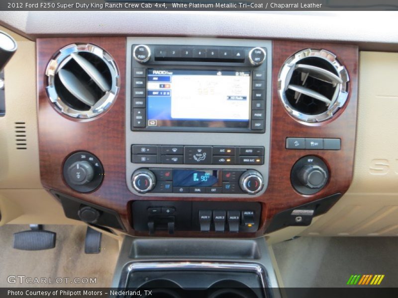 White Platinum Metallic Tri-Coat / Chaparral Leather 2012 Ford F250 Super Duty King Ranch Crew Cab 4x4
