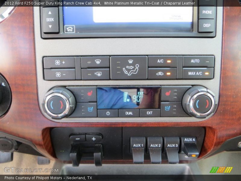 White Platinum Metallic Tri-Coat / Chaparral Leather 2012 Ford F250 Super Duty King Ranch Crew Cab 4x4