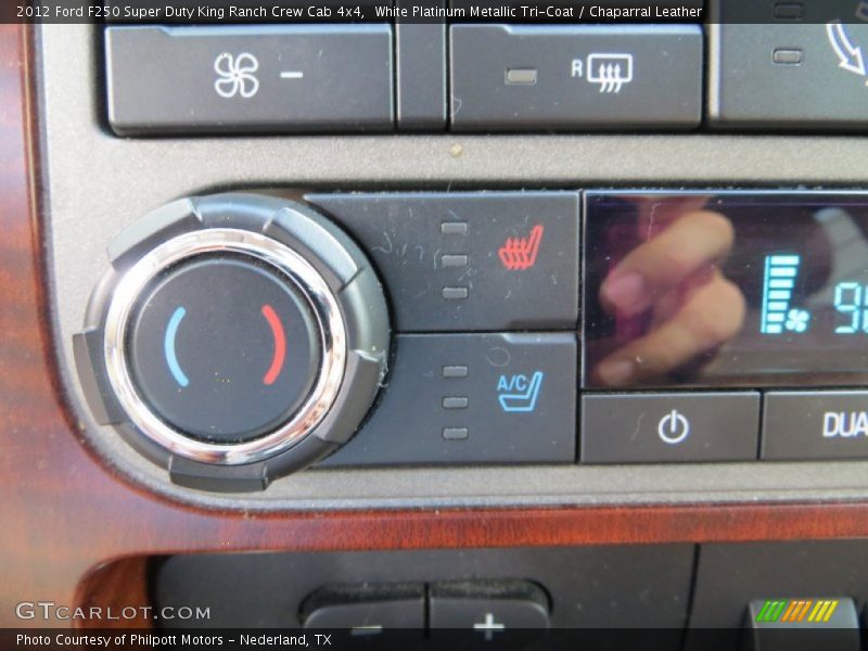 White Platinum Metallic Tri-Coat / Chaparral Leather 2012 Ford F250 Super Duty King Ranch Crew Cab 4x4
