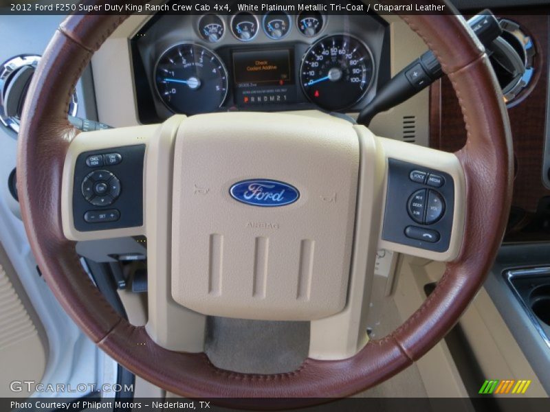 White Platinum Metallic Tri-Coat / Chaparral Leather 2012 Ford F250 Super Duty King Ranch Crew Cab 4x4