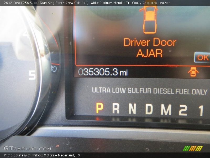 White Platinum Metallic Tri-Coat / Chaparral Leather 2012 Ford F250 Super Duty King Ranch Crew Cab 4x4