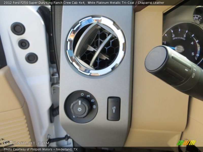 White Platinum Metallic Tri-Coat / Chaparral Leather 2012 Ford F250 Super Duty King Ranch Crew Cab 4x4