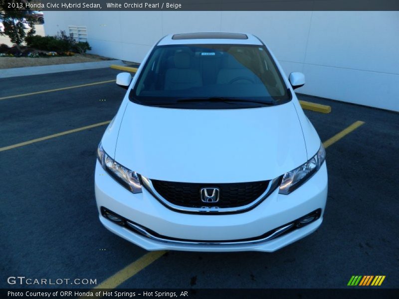 White Orchid Pearl / Beige 2013 Honda Civic Hybrid Sedan