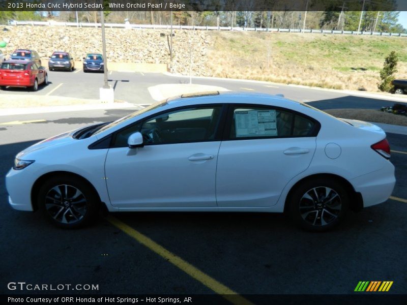 White Orchid Pearl / Beige 2013 Honda Civic Hybrid Sedan