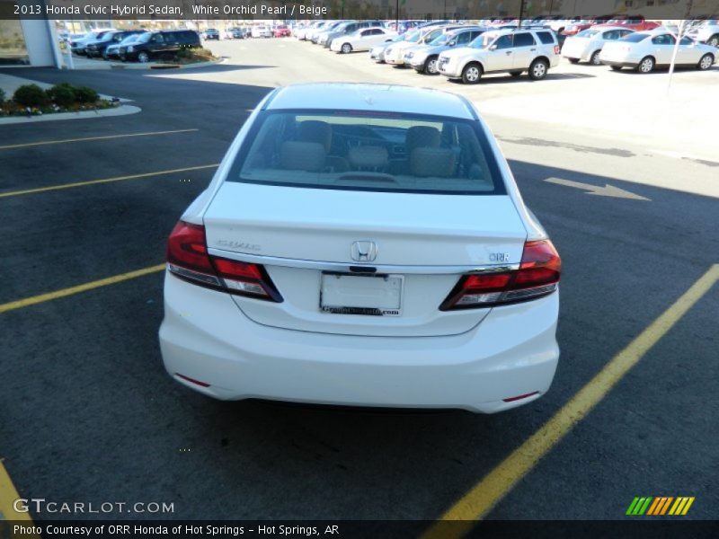White Orchid Pearl / Beige 2013 Honda Civic Hybrid Sedan