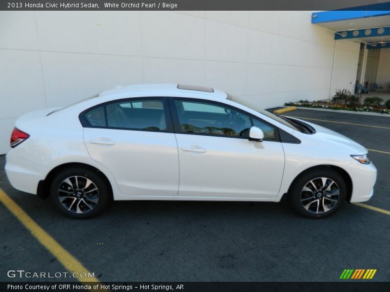 White Orchid Pearl / Beige 2013 Honda Civic Hybrid Sedan