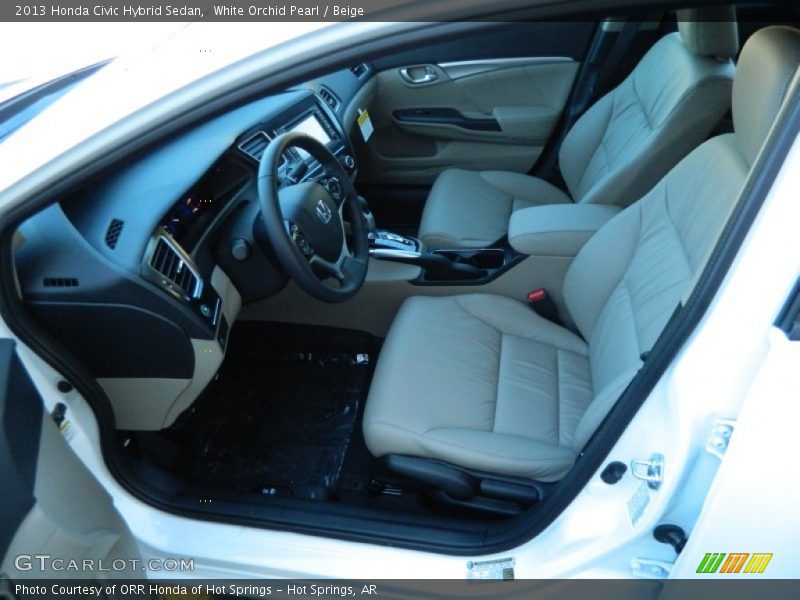 White Orchid Pearl / Beige 2013 Honda Civic Hybrid Sedan