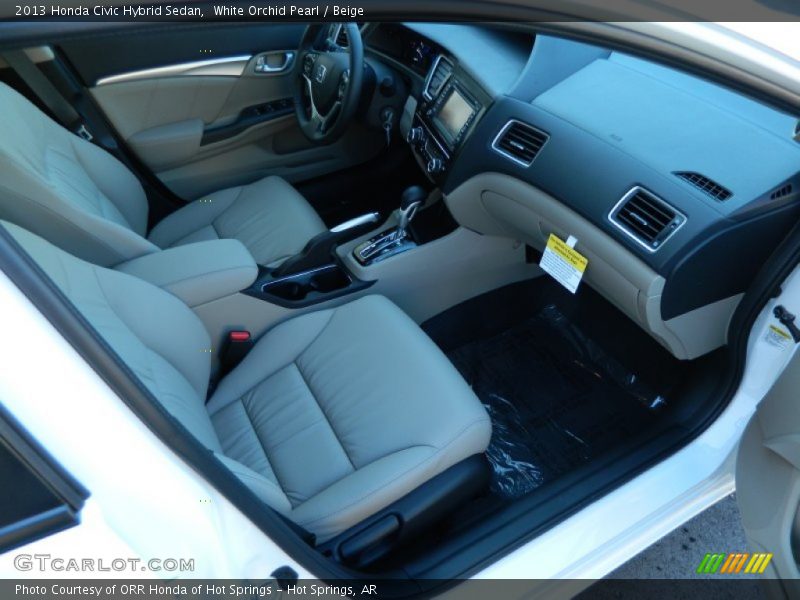 White Orchid Pearl / Beige 2013 Honda Civic Hybrid Sedan