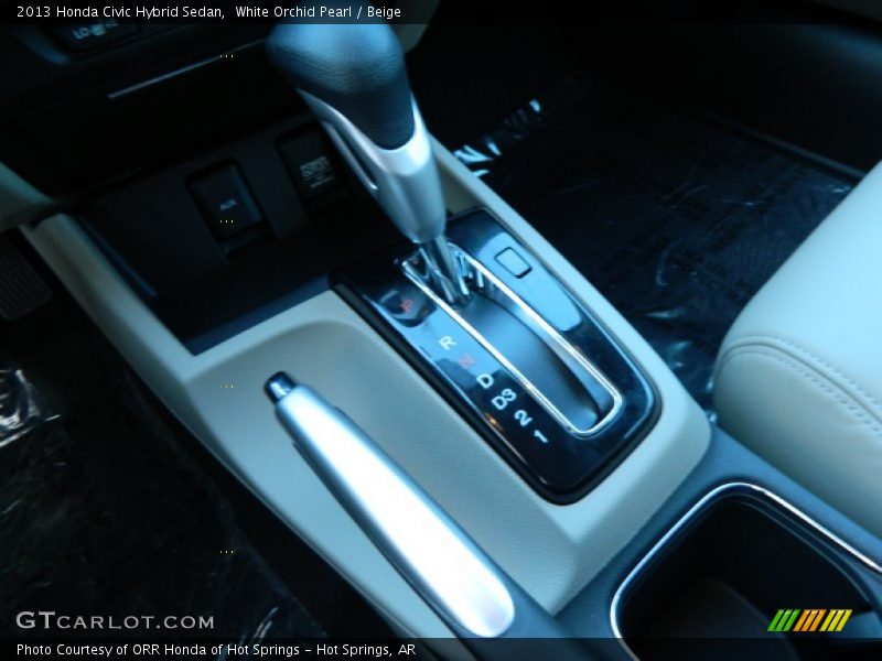 White Orchid Pearl / Beige 2013 Honda Civic Hybrid Sedan