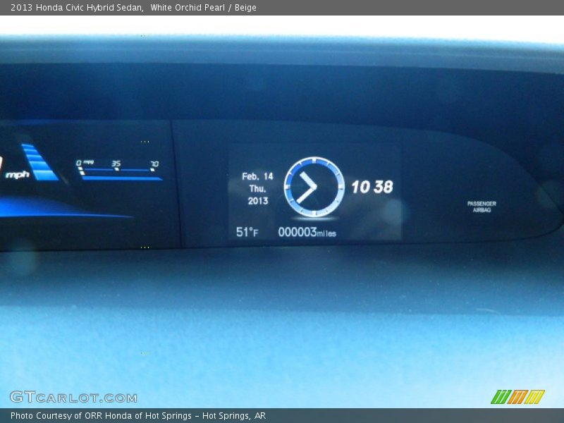 White Orchid Pearl / Beige 2013 Honda Civic Hybrid Sedan