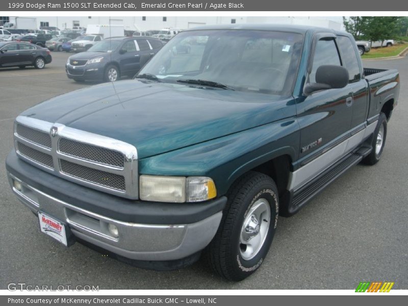 Emerald Green Pearl / Agate Black 1999 Dodge Ram 1500 SLT Extended Cab