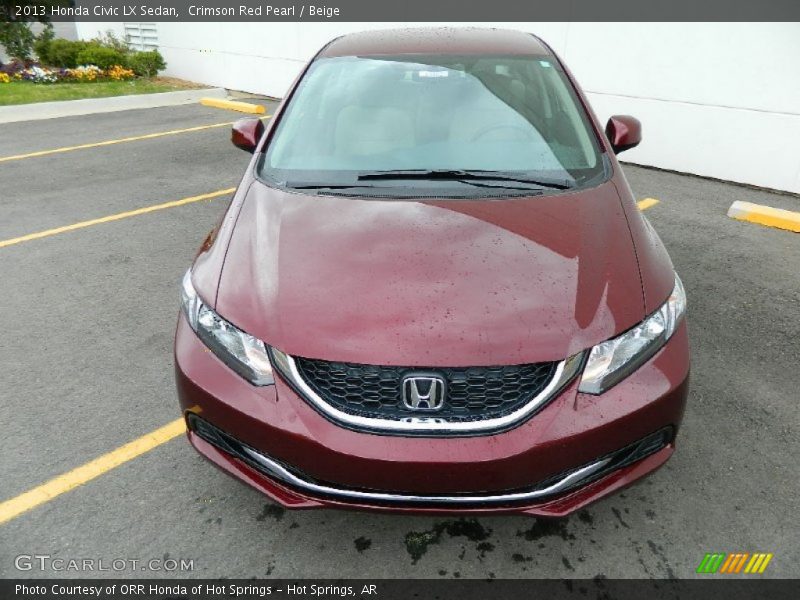 Crimson Red Pearl / Beige 2013 Honda Civic LX Sedan
