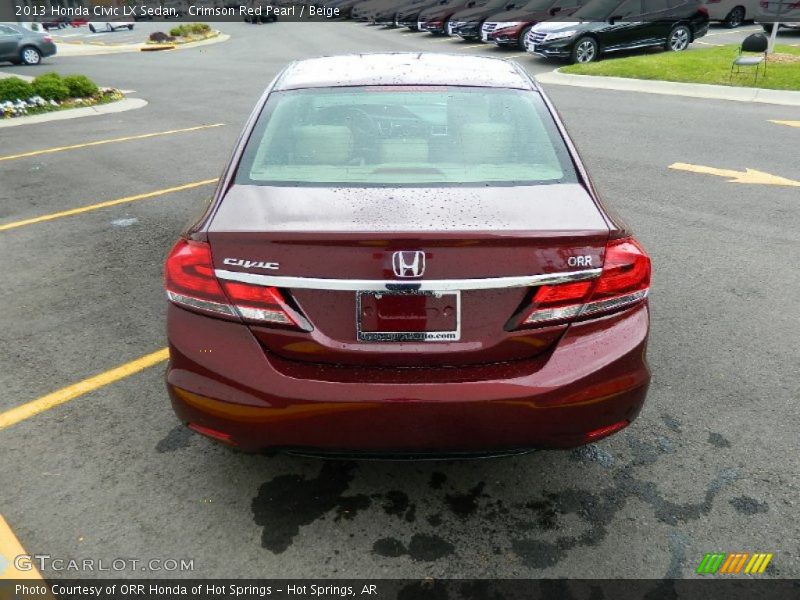 Crimson Red Pearl / Beige 2013 Honda Civic LX Sedan