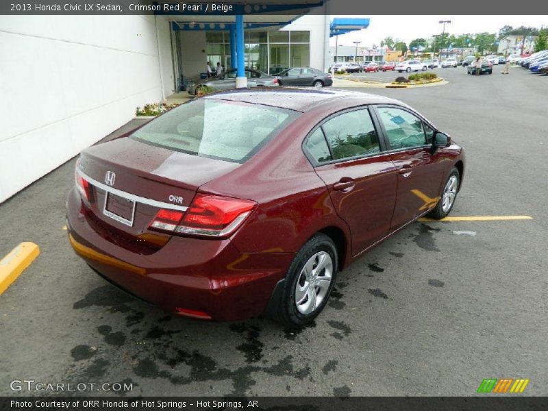 Crimson Red Pearl / Beige 2013 Honda Civic LX Sedan