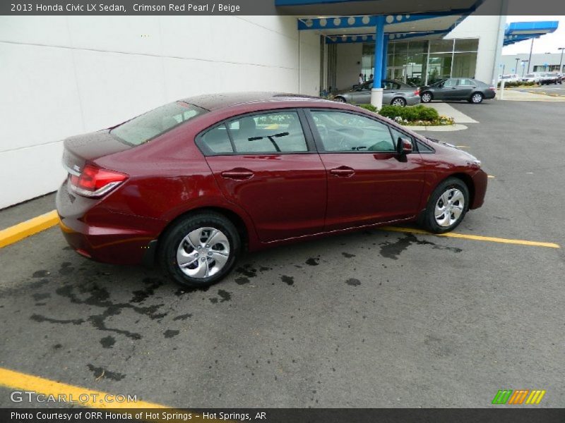 Crimson Red Pearl / Beige 2013 Honda Civic LX Sedan