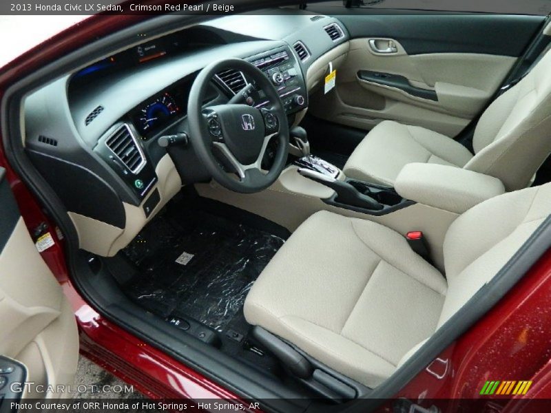 Crimson Red Pearl / Beige 2013 Honda Civic LX Sedan
