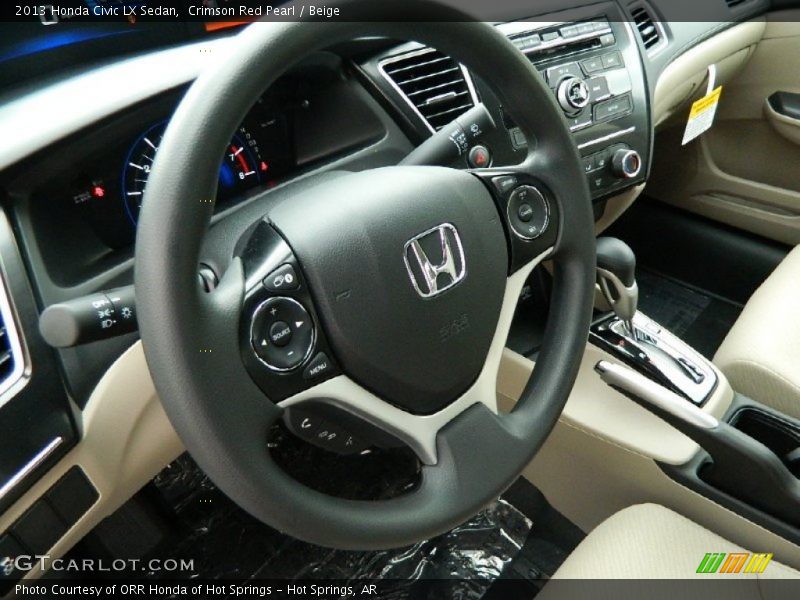 Crimson Red Pearl / Beige 2013 Honda Civic LX Sedan