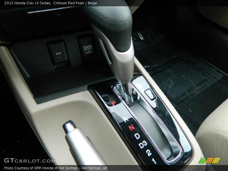 Crimson Red Pearl / Beige 2013 Honda Civic LX Sedan