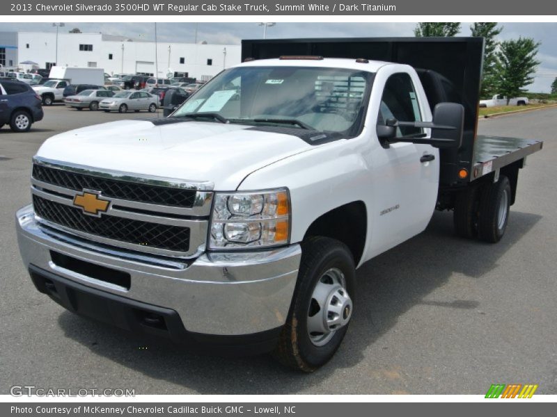 Summit White / Dark Titanium 2013 Chevrolet Silverado 3500HD WT Regular Cab Stake Truck