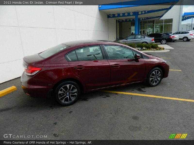 Crimson Red Pearl / Beige 2013 Honda Civic EX Sedan