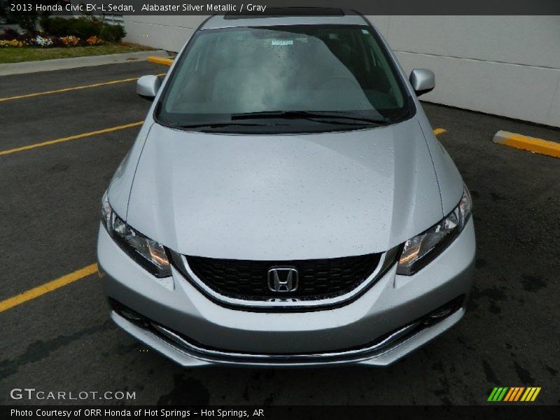 Alabaster Silver Metallic / Gray 2013 Honda Civic EX-L Sedan