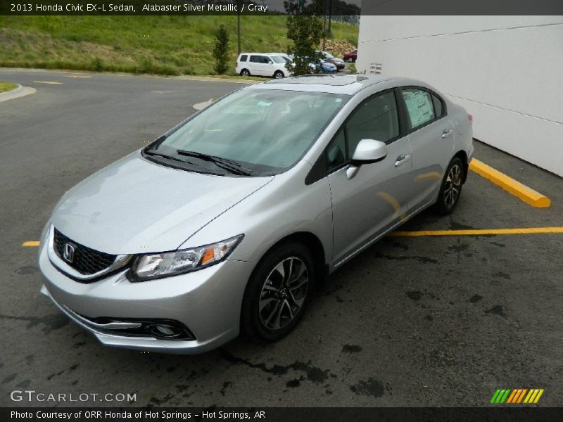 Alabaster Silver Metallic / Gray 2013 Honda Civic EX-L Sedan