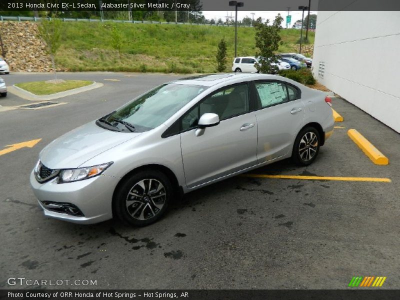 Alabaster Silver Metallic / Gray 2013 Honda Civic EX-L Sedan