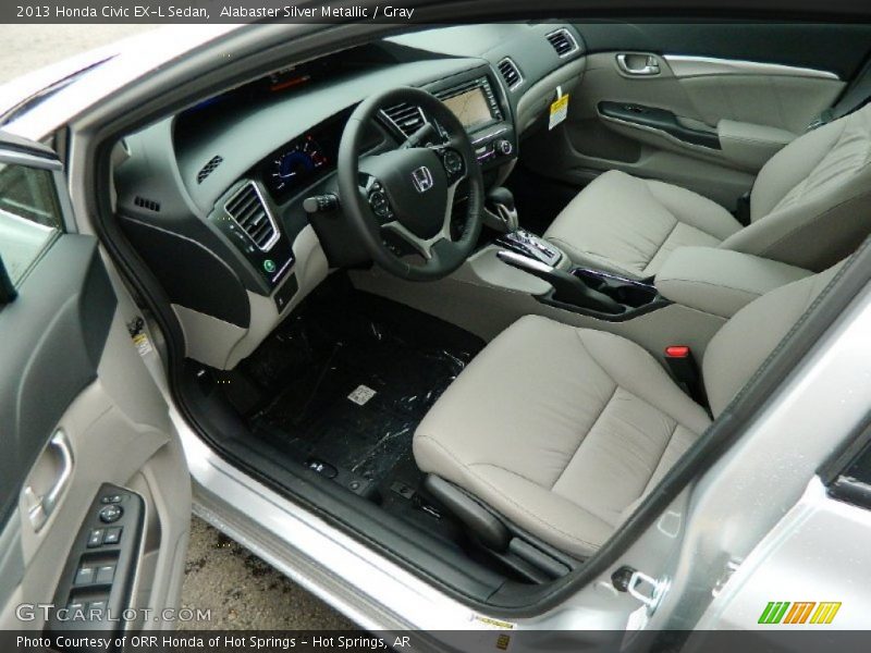 Alabaster Silver Metallic / Gray 2013 Honda Civic EX-L Sedan