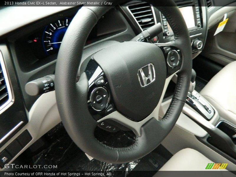 Alabaster Silver Metallic / Gray 2013 Honda Civic EX-L Sedan
