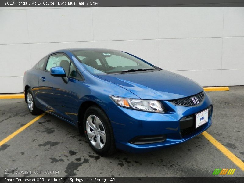 Dyno Blue Pearl / Gray 2013 Honda Civic LX Coupe