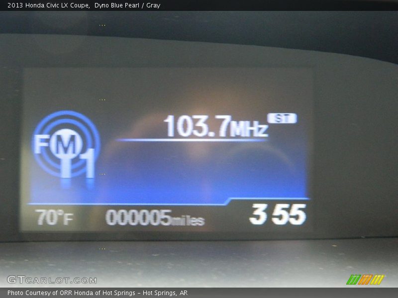 Dyno Blue Pearl / Gray 2013 Honda Civic LX Coupe