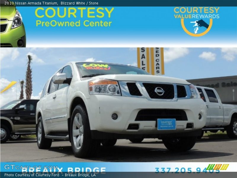 Blizzard White / Stone 2010 Nissan Armada Titanium
