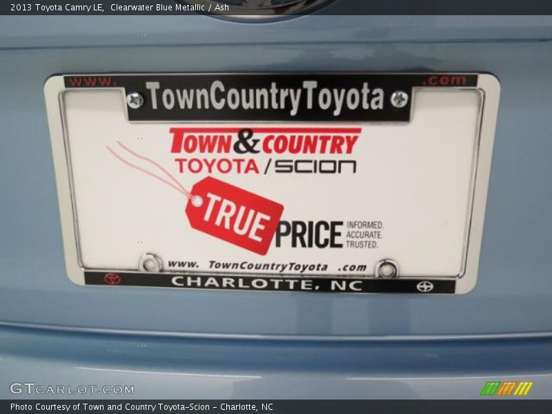 Clearwater Blue Metallic / Ash 2013 Toyota Camry LE