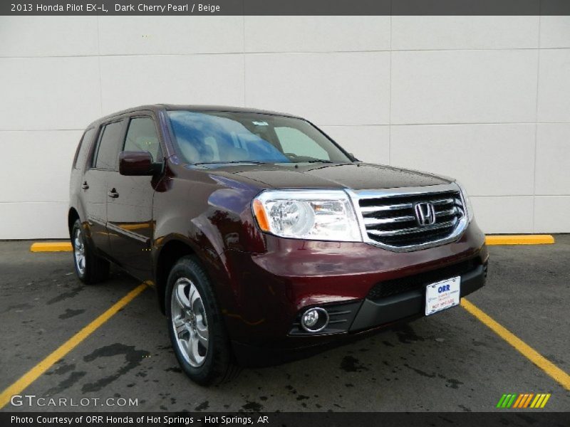 Dark Cherry Pearl / Beige 2013 Honda Pilot EX-L