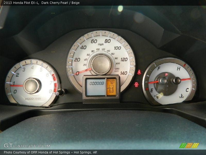 Dark Cherry Pearl / Beige 2013 Honda Pilot EX-L