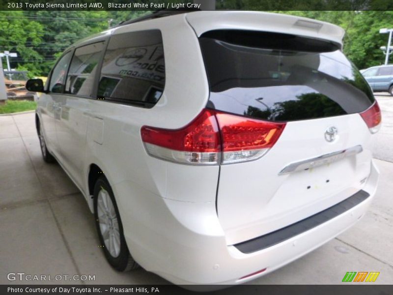 Blizzard White Pearl / Light Gray 2013 Toyota Sienna Limited AWD