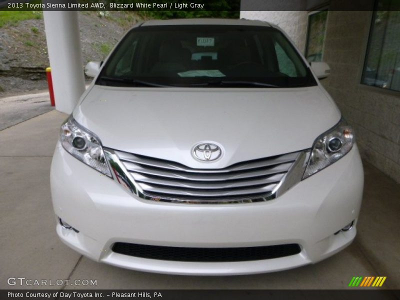 Blizzard White Pearl / Light Gray 2013 Toyota Sienna Limited AWD