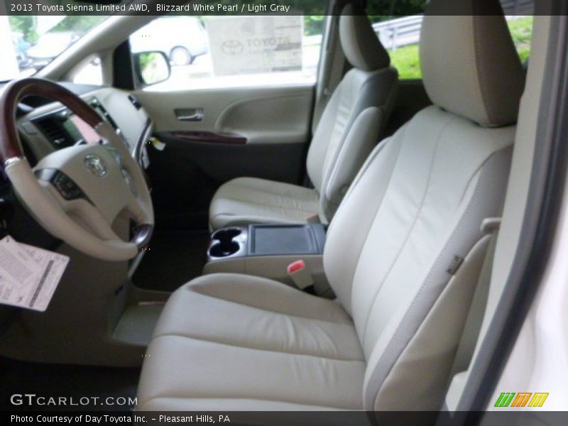Blizzard White Pearl / Light Gray 2013 Toyota Sienna Limited AWD
